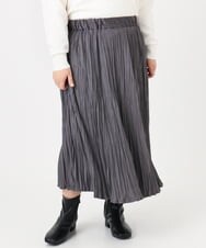 OLHBD10089 eur3(エウルキューブ) 【大きいサイズ/a.v.v×eur3】フェイクスエードプリーツスカート ダークグレー(93)