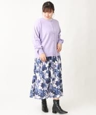 OLHBV17119 eur3(エウルキューブ) 【大きいサイズ】フラワープリントフレアスカート ネイビー(57)