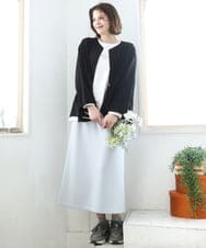 OLHCD02089 eur3(エウルキューブ) 【大きいサイズ/a.v.v×eur3】ジャージータイトスカート ライトブルー(50)