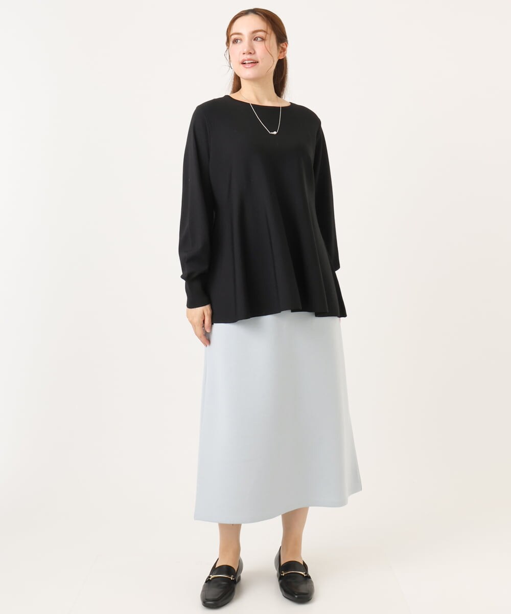 OLHCD02089 eur3(エウルキューブ) 【大きいサイズ/a.v.v×eur3】ジャージータイトスカート ライトブルー(50)