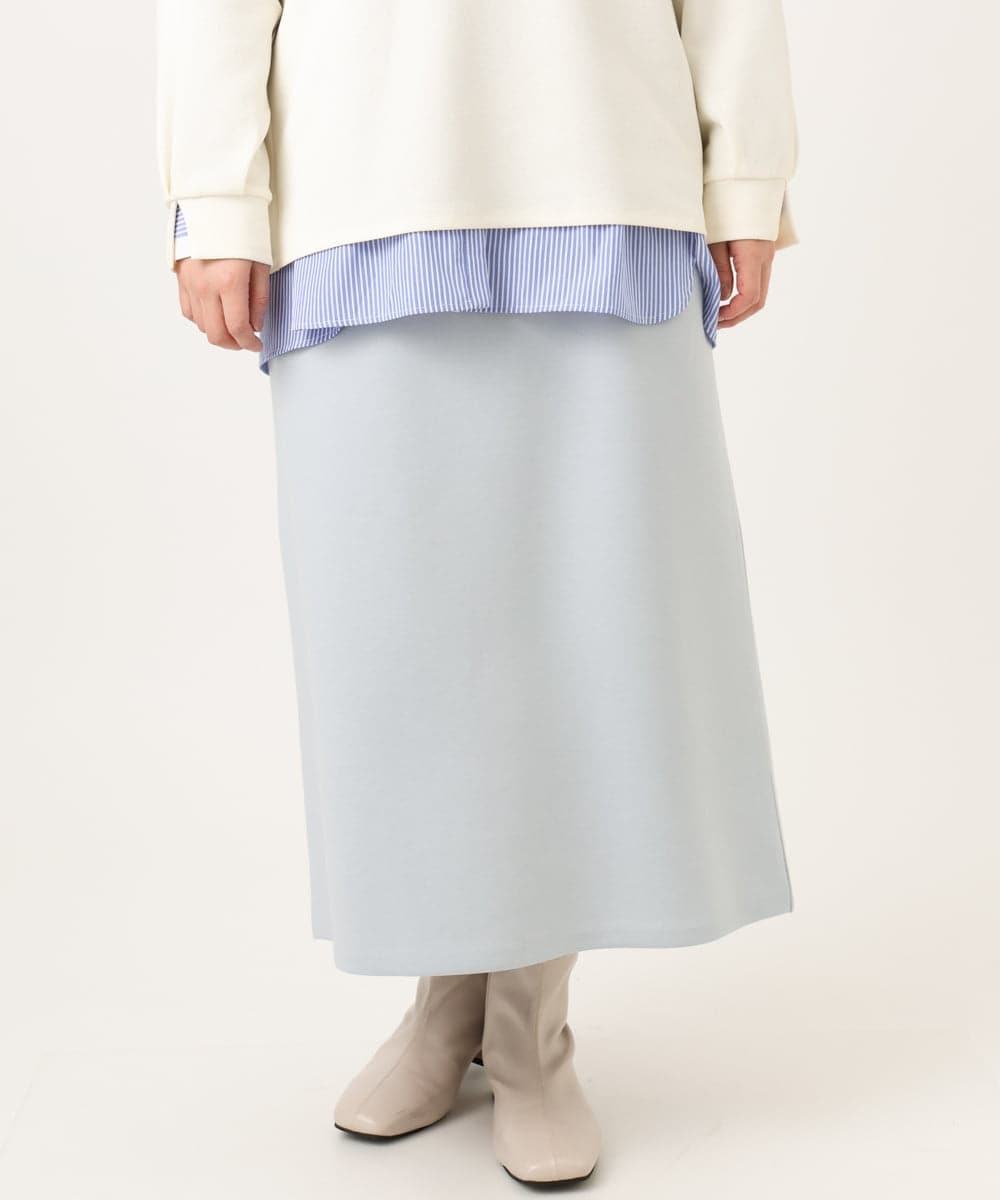 OLHCD02089 eur3(エウルキューブ) 【大きいサイズ/a.v.v×eur3】ジャージータイトスカート ライトブルー(50)