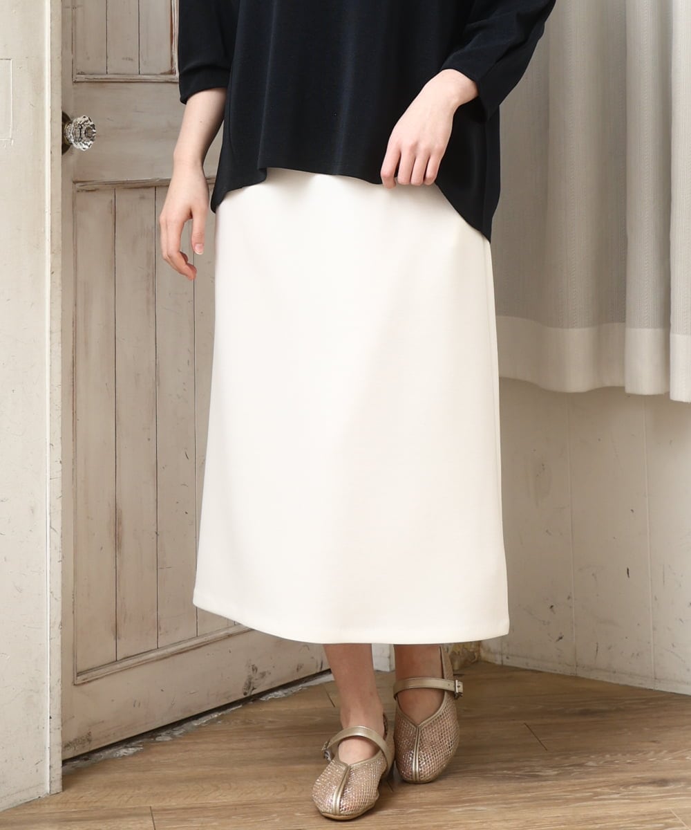 OLHCD02089 eur3(エウルキューブ) 【大きいサイズ/a.v.v×eur3】ジャージータイトスカート アイボリー(80)