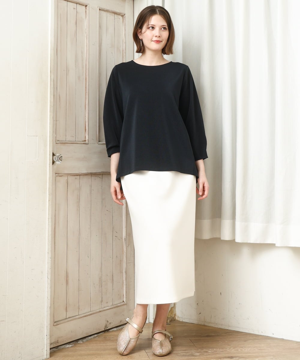 OLHCD02089 eur3(エウルキューブ) 【大きいサイズ/a.v.v×eur3】ジャージータイトスカート アイボリー(80)
