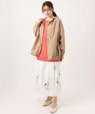 OLHDD05099 eur3(エウルキューブ) 【大きいサイズ】ボタニカルプリントスカート ホワイト