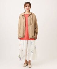 OLHDD05099 eur3(エウルキューブ) 【大きいサイズ】ボタニカルプリントスカート ホワイト