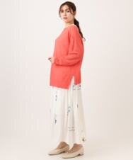 OLHDD05099 eur3(エウルキューブ) 【大きいサイズ】ボタニカルプリントスカート ホワイト