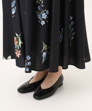 OLHDD05099 eur3(エウルキューブ) 【大きいサイズ】ボタニカルプリントスカート ブラック