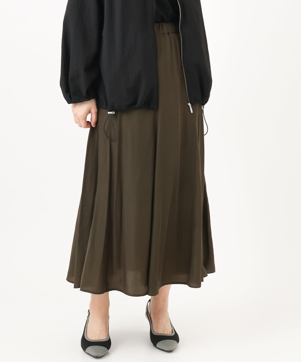 OLHED04119 eur3(エウルキューブ) 【大きいサイズ】パネルフレアスカート カーキ