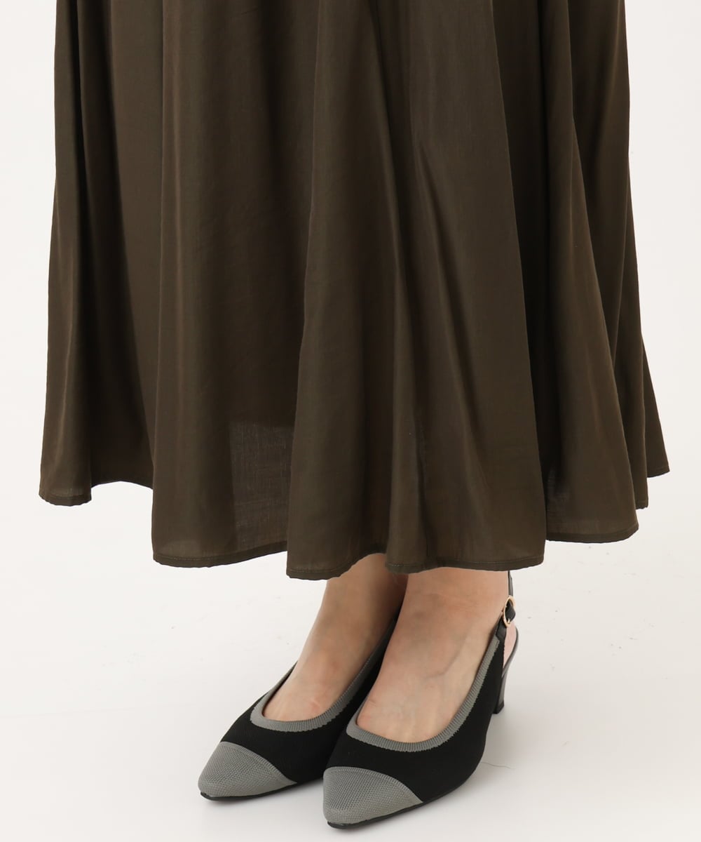 OLHED04119 eur3(エウルキューブ) 【大きいサイズ】パネルフレアスカート カーキ