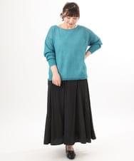OLHED04119 eur3(エウルキューブ) 【大きいサイズ】パネルフレアスカート ブラック