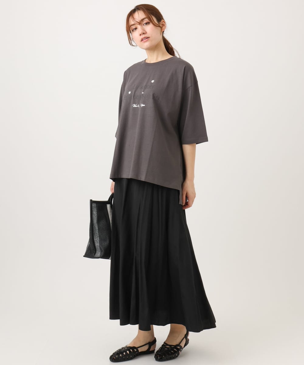 OLHED04119 eur3(エウルキューブ) 【大きいサイズ】パネルフレアスカート ブラック