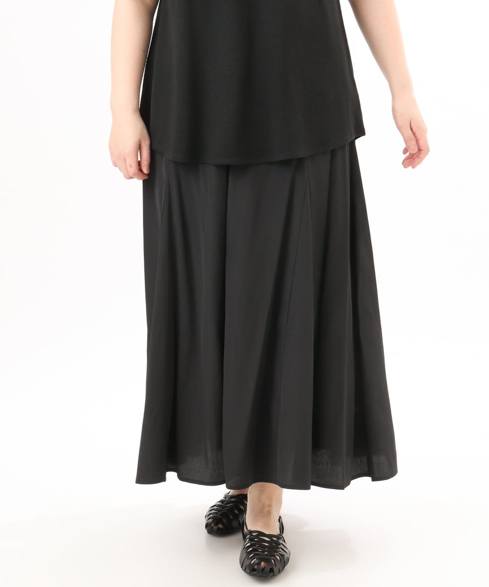 OLHED04119 eur3(エウルキューブ) 【大きいサイズ】パネルフレアスカート ブラック