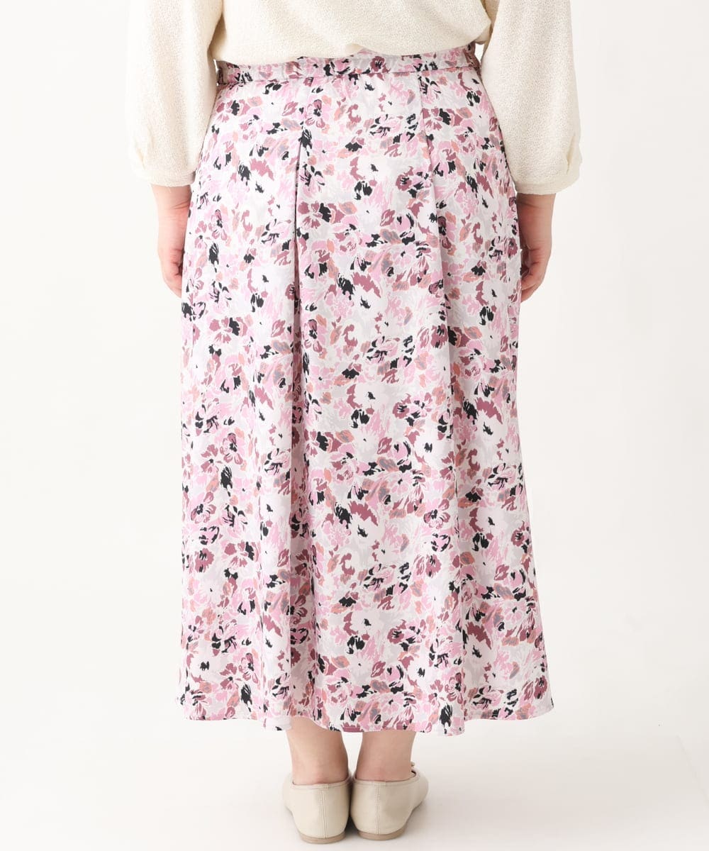 OLHEV13129 eur3(エウルキューブ) 【大きいサイズ】【ロンシャン オールドコレクション】フラワープリントスカート ピンク(03)