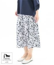 OLHEV13129 eur3(エウルキューブ) 【大きいサイズ】【ロンシャン オールドコレクション】フラワープリントスカート ブラック(94)