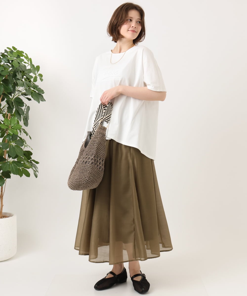OLHGD06119 eur3(エウルキューブ) 【大きいサイズ】シア―エステルスカート カーキ