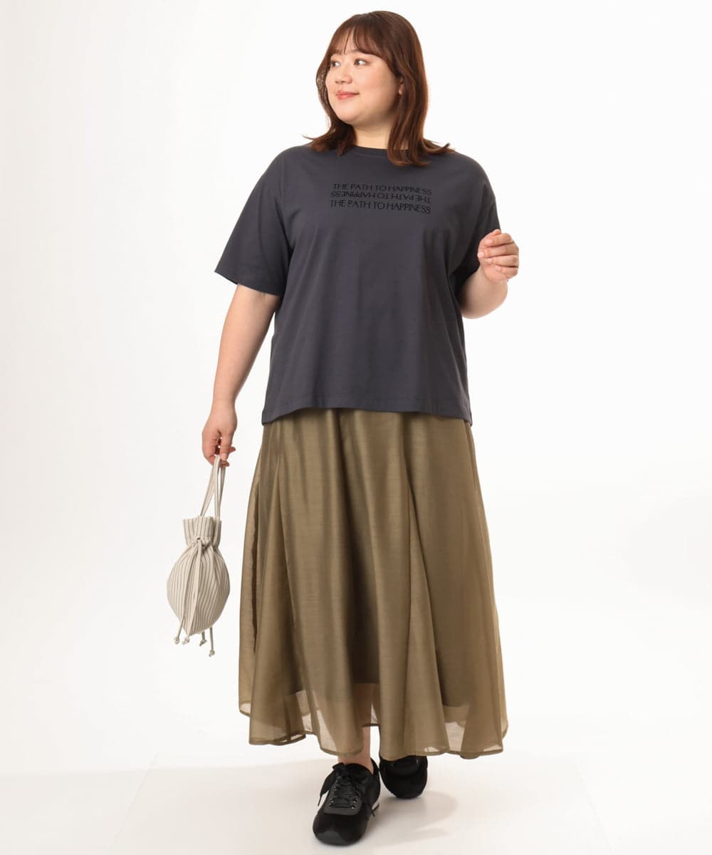 OLHGD06119 eur3(エウルキューブ) 【大きいサイズ】シア―エステルスカート カーキ