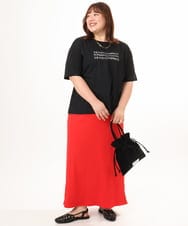 OLHGD10089 eur3(エウルキューブ) 【大きいサイズ】リブカットタイトスカート レッド