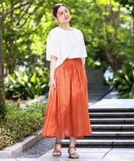 OLHHA03099 eur3(エウルキューブ) 【大きいサイズ】コットンボイルサマースカート オレンジ(15)