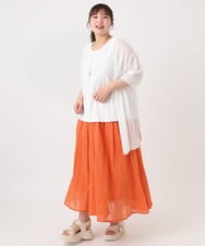 OLHHA03099 eur3(エウルキューブ) 【大きいサイズ】コットンボイルサマースカート オレンジ(15)
