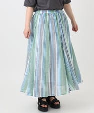 OLHHA03099 eur3(エウルキューブ) 【大きいサイズ】コットンボイルサマースカート ライトブルー(50)