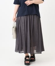 OLHHA03099 eur3(エウルキューブ) 【大きいサイズ】コットンボイルサマースカート ダークグレー(93)