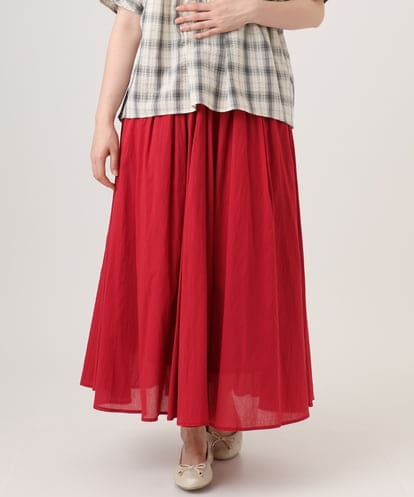 OLHHD03099 eur3 【大きいサイズ】インド綿ギャザーフレアスカート