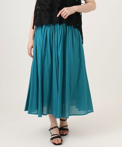 OLHHD03099 eur3 【大きいサイズ】インド綿ギャザーフレアスカート