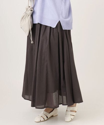 OLHHD03099 eur3 【大きいサイズ】インド綿ギャザーフレアスカート