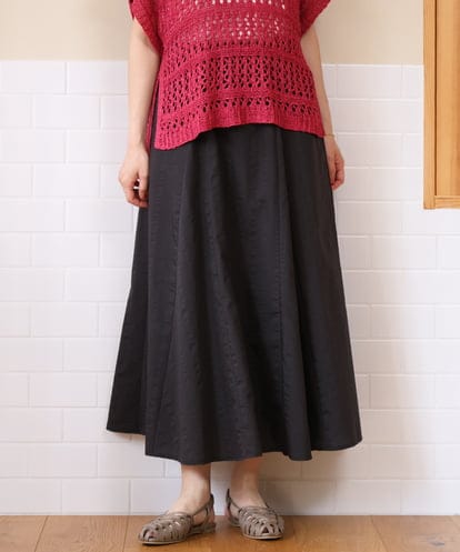 OLHHD08119 eur3 【大きいサイズ】ドビーストライプフレアスカート