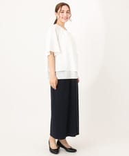 OLHIA14109 eur3(エウルキューブ) 【大きいサイズ】カットジョーゼットナロースカート ネイビー(57)