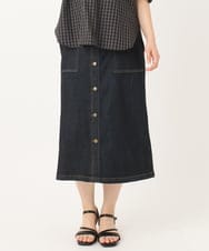 OLHIA15109 eur3(エウルキューブ) 【大きいサイズ】フロントボタンタイトスカート ネイビー(57)