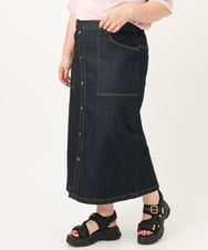 OLHIA15109 eur3(エウルキューブ) 【大きいサイズ】フロントボタンタイトスカート ネイビー(57)