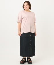 OLHIA15109 eur3(エウルキューブ) 【大きいサイズ】フロントボタンタイトスカート ネイビー(57)