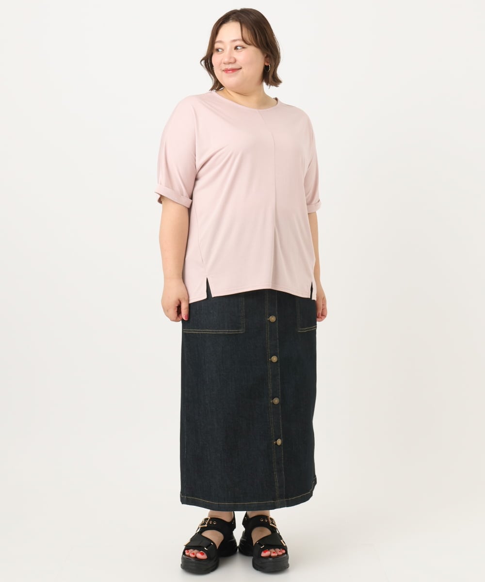 OLHIA15109 eur3(エウルキューブ) 【大きいサイズ】フロントボタンタイトスカート ネイビー(57)