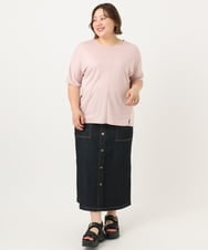 OLHIA15109 eur3(エウルキューブ) 【大きいサイズ】フロントボタンタイトスカート ネイビー(57)