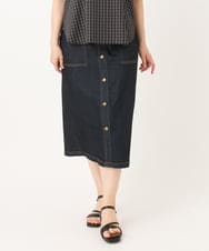 OLHIA15109 eur3(エウルキューブ) 【大きいサイズ】フロントボタンタイトスカート ネイビー(57)