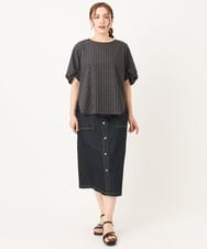 OLHIA15109 eur3(エウルキューブ) 【大きいサイズ】フロントボタンタイトスカート ネイビー(57)