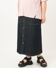 OLHIA15109 eur3(エウルキューブ) 【大きいサイズ】フロントボタンタイトスカート ネイビー(57)