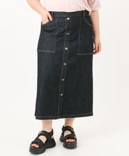 OLHIA15109 eur3(エウルキューブ) 【大きいサイズ】フロントボタンタイトスカート ネイビー(57)