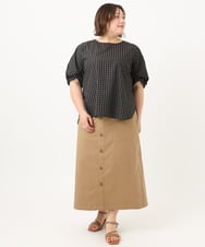 OLHIA15109 eur3(エウルキューブ) 【大きいサイズ】フロントボタンタイトスカート ベージュ(82)