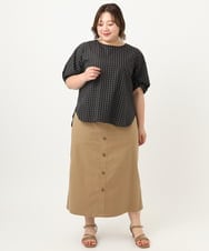 OLHIA15109 eur3(エウルキューブ) 【大きいサイズ】フロントボタンタイトスカート ベージュ(82)