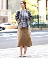 OLHIA15109 eur3(エウルキューブ) 【大きいサイズ】フロントボタンタイトスカート ベージュ(82)