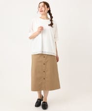 OLHIA15109 eur3(エウルキューブ) 【大きいサイズ】フロントボタンタイトスカート ベージュ(82)
