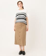 OLHIA15109 eur3(エウルキューブ) 【大きいサイズ】フロントボタンタイトスカート ベージュ(82)