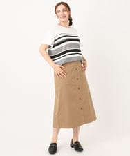 OLHIA15109 eur3(エウルキューブ) 【大きいサイズ】フロントボタンタイトスカート ベージュ(82)