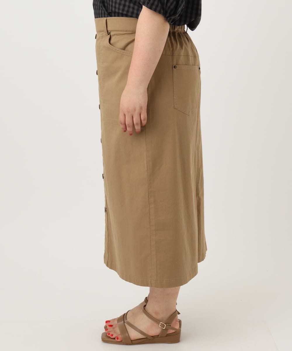 OLHIA15109 eur3(エウルキューブ) 【大きいサイズ】フロントボタンタイトスカート ベージュ(82)
