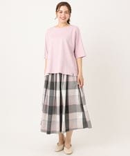 OLHIA17089 eur3(エウルキューブ) 【大きいサイズ/a.v.v×eur3】ビックチェックタフタスカート ピンク(03)