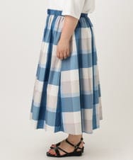 OLHIA17089 eur3(エウルキューブ) 【大きいサイズ/a.v.v×eur3】ビックチェックタフタスカート ブルー(55)