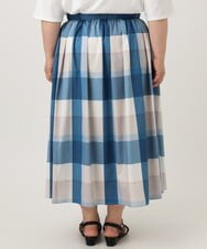OLHIA17089 eur3(エウルキューブ) 【大きいサイズ/a.v.v×eur3】ビックチェックタフタスカート ブルー(55)