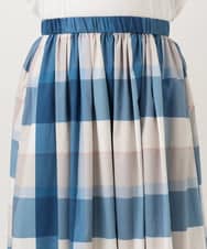 OLHIA17089 eur3(エウルキューブ) 【大きいサイズ/a.v.v×eur3】ビックチェックタフタスカート ブルー(55)